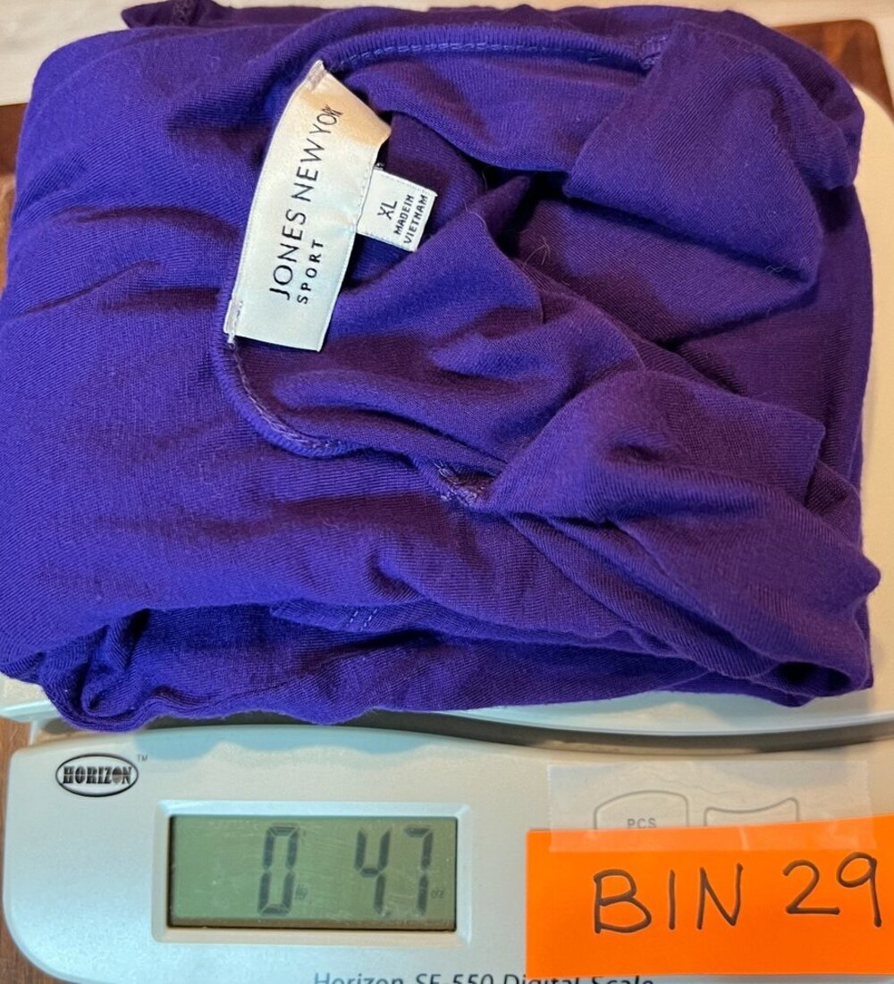 Jones NY Sport - Blouse Women's XL Jersey V-Neck Cascade Front 3/4 Sleeve - Picture 16 of 16
